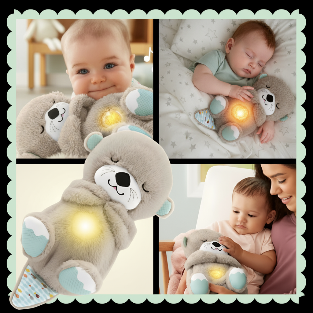 Weighted sensory plush otter for anxiety relief and comfort