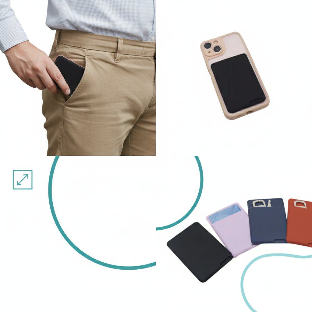 Minimalist phone card holder with cash storage