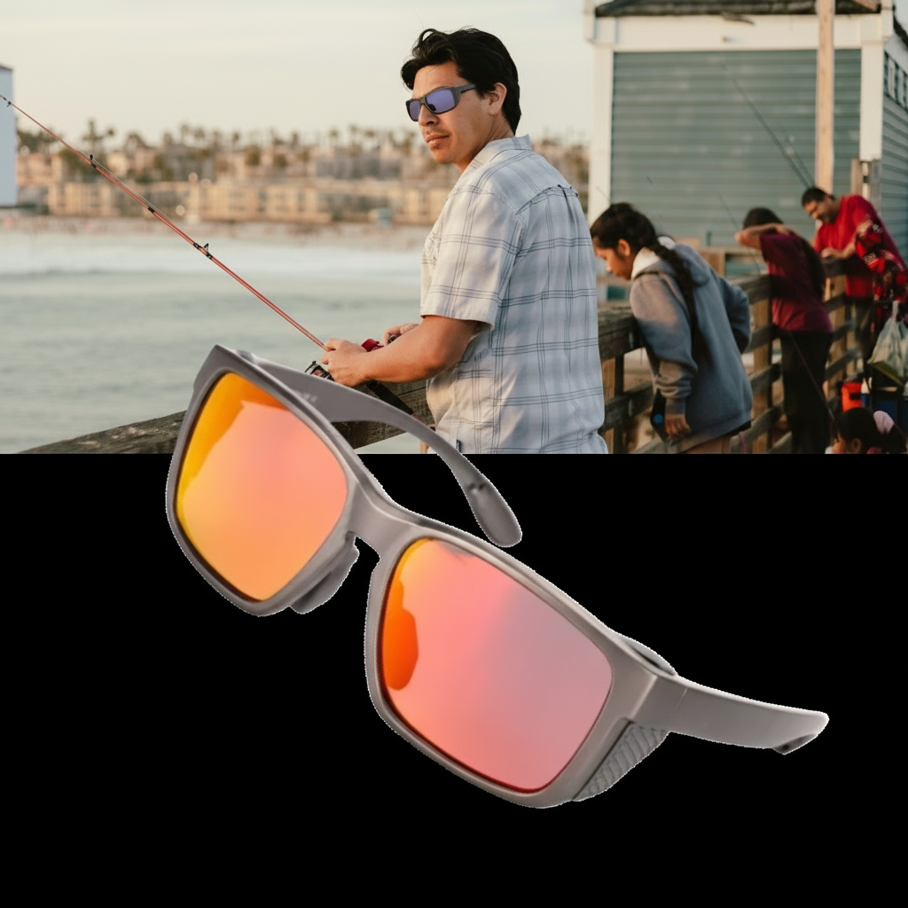Professional polarized fishing sunglasses with HD lenses for clear underwater vision